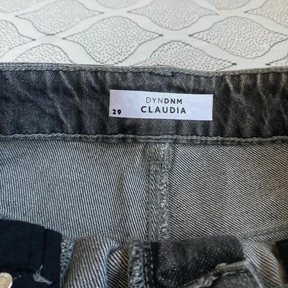 Dyndnm Claudia High Rise Mom Gray Distressed Jeans 29 - Picture 5 of 7
